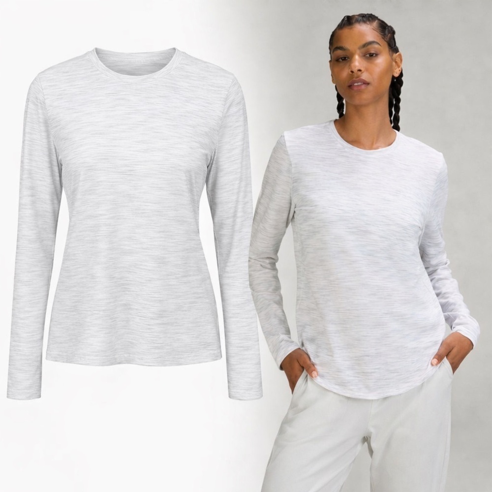 Lululemon | Ice Grey Space Dye Pima Cotton Love Long Sleeve | Size 8